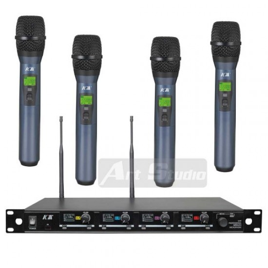 סט של 4 מיקרופונים אלחוטיים