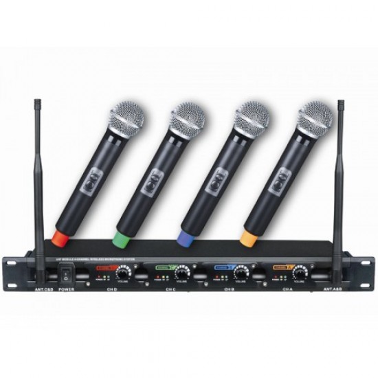סט 4 מיקרופונים UHF