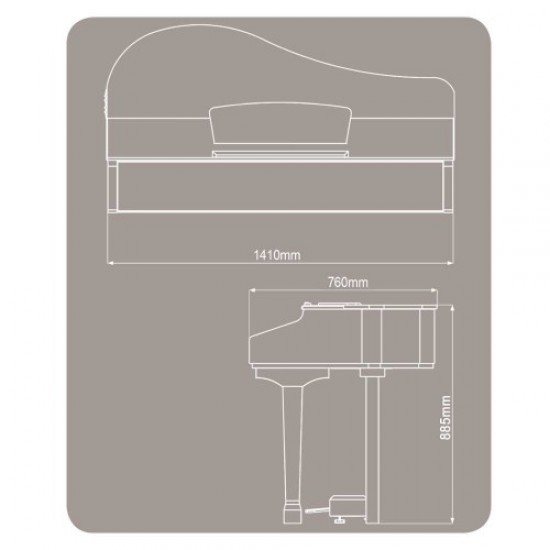 פסנתר כנף חשמלי Ringway GDP1120 BK