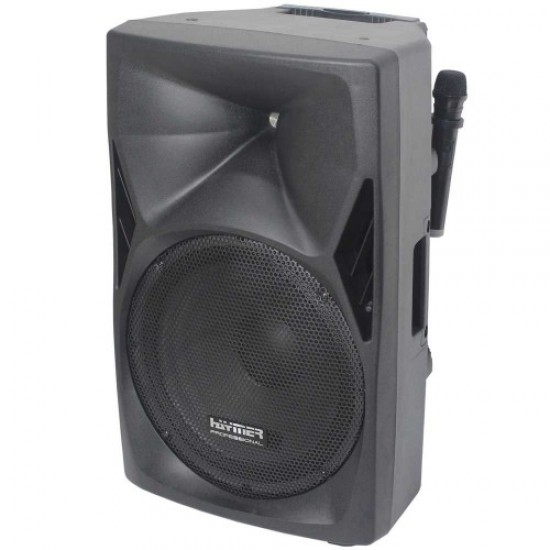רמקול מוגבר 15" 400W עם סוללה ומיקרופונים