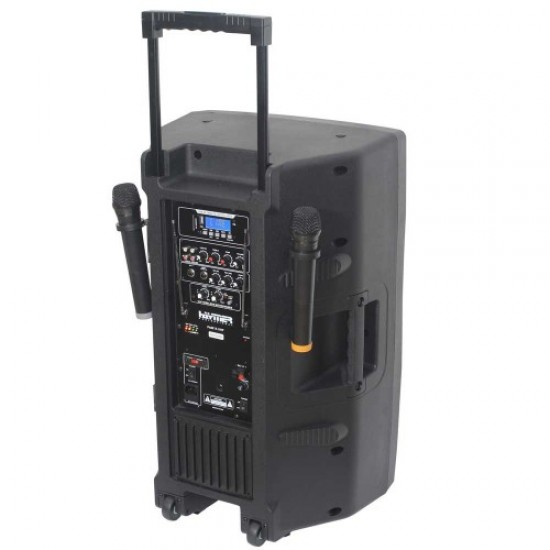 רמקול מוגבר 15" 400W עם סוללה ומיקרופונים