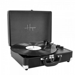 פטיפון בלוטוס מזוודה עם רמקולים מובנים Harper HRT 8