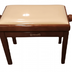 כסא פסנתר מתכוונן בצבע וולנט עם טופ קטיפה בצבע חום עדין PB-18 מבית Legrand