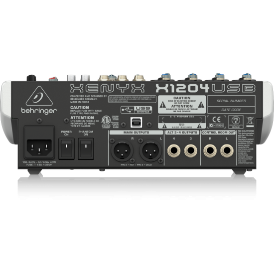 מיקסר 12 ערוצים Behringer Xenyx X1204USB